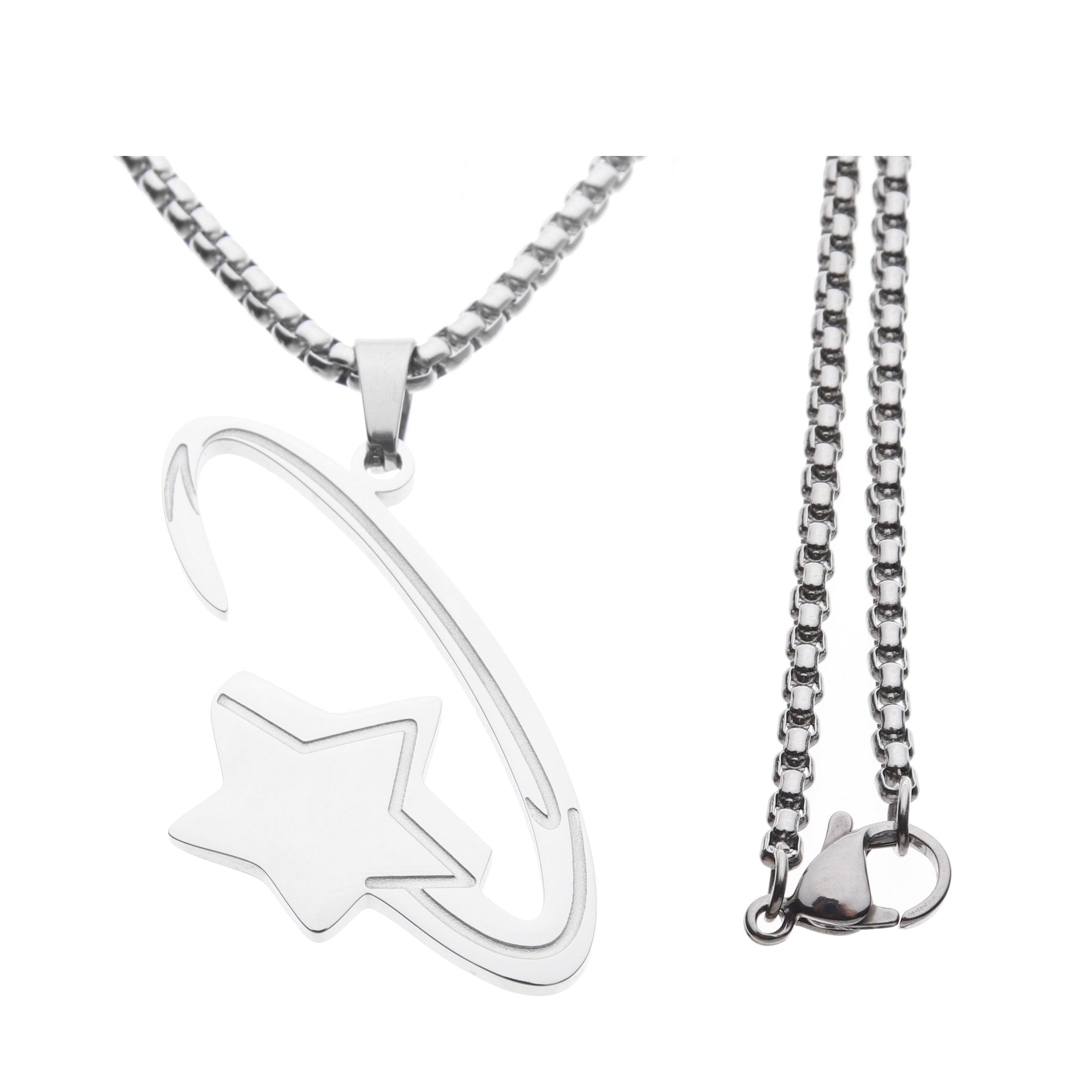 Pop Smoke Shooting Star Woo Necklace Pendant, Chain and Lock - Keystreetwear