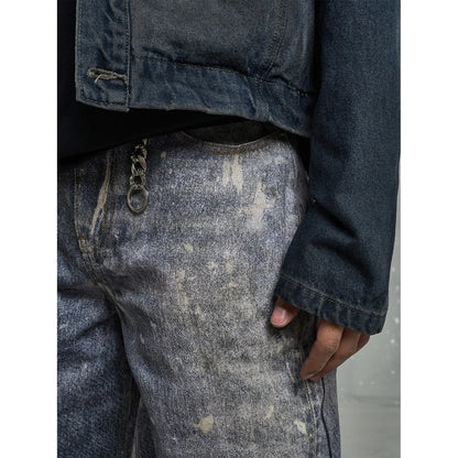 Distressed Graffiti Jeans