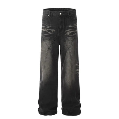 Retro Washed Rippled Jeans