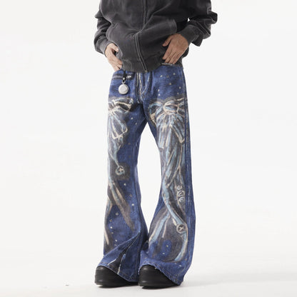 3D Butterfly Flared Jeans