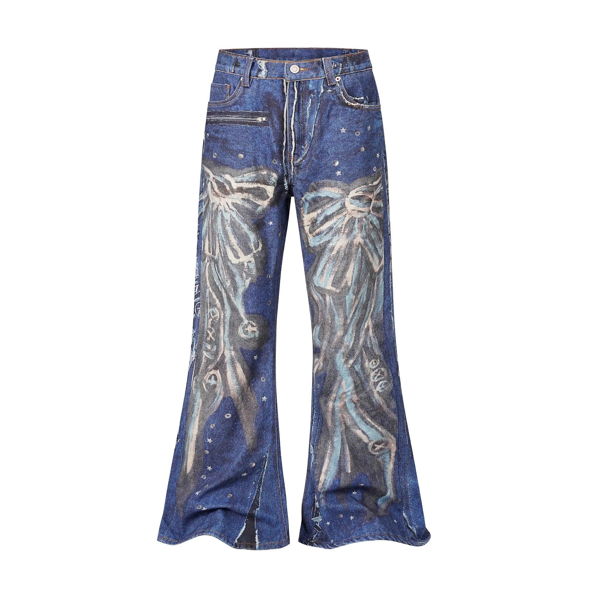 3D Butterfly Flared Jeans