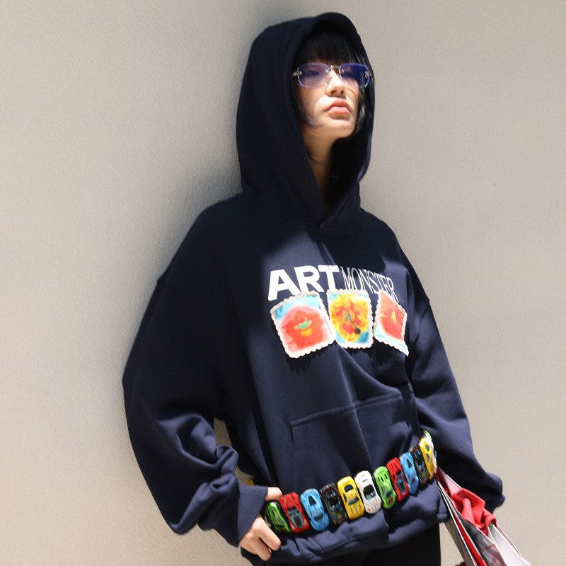 &quot;Art Exhibition&quot; Lace Stitching Hoodie