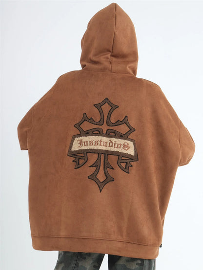 Suede Cross Hoodie