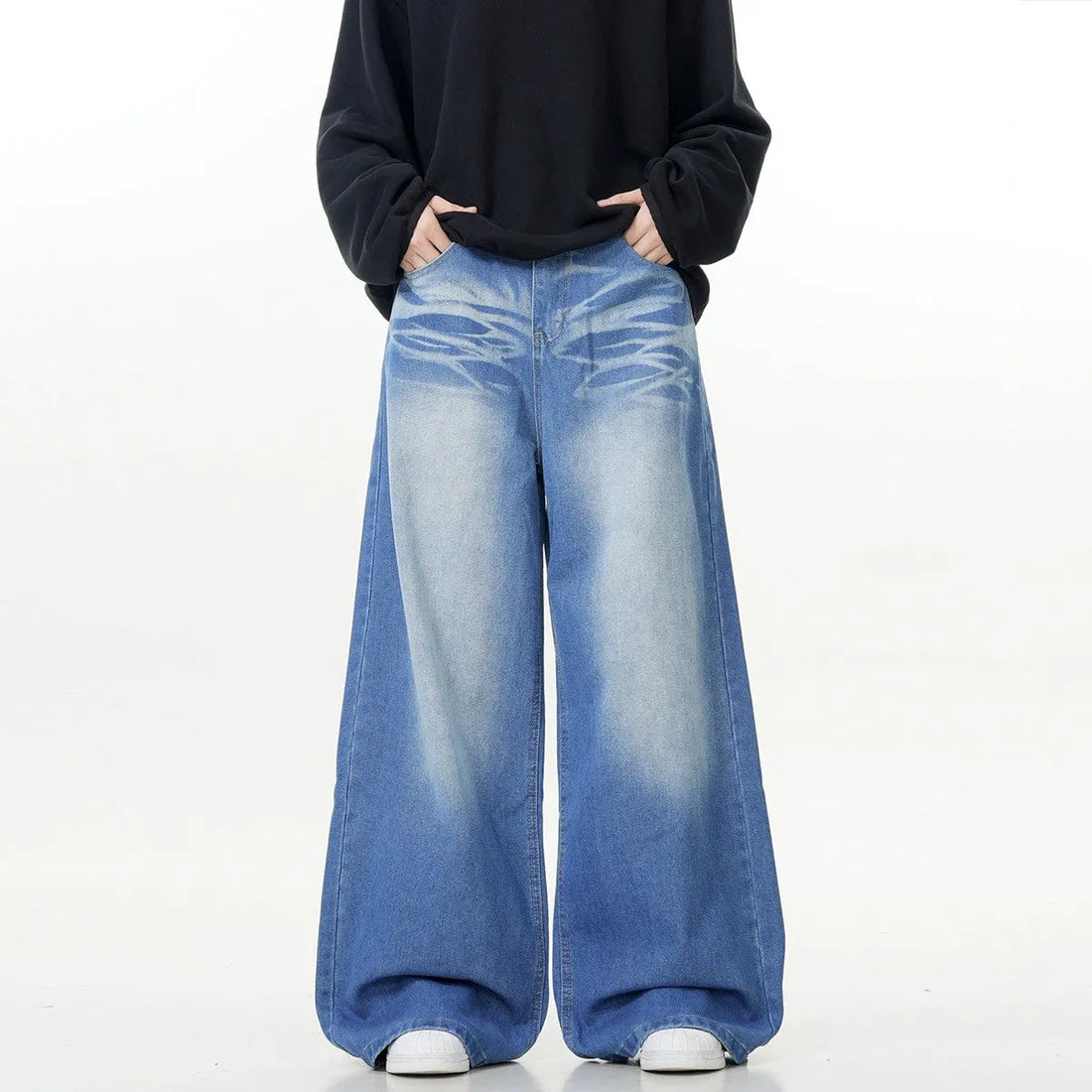 Clean Blue Loose Baggy Jeans