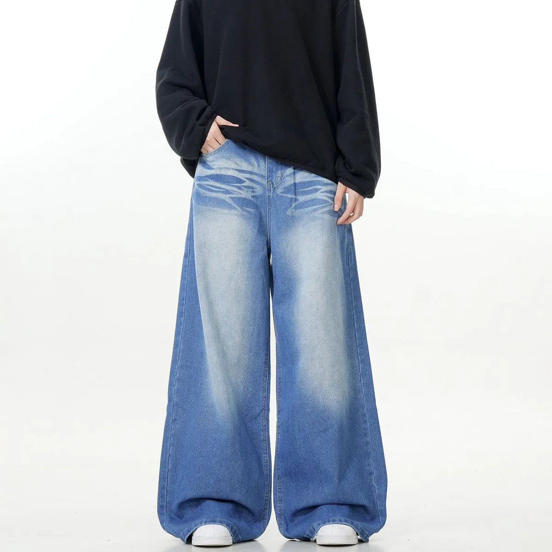 Clean Blue Loose Baggy Jeans