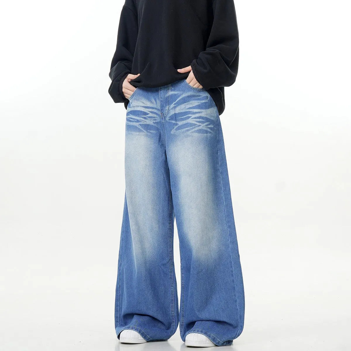 Clean Blue Loose Baggy Jeans