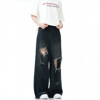 Wide Rip Baggy Jeans