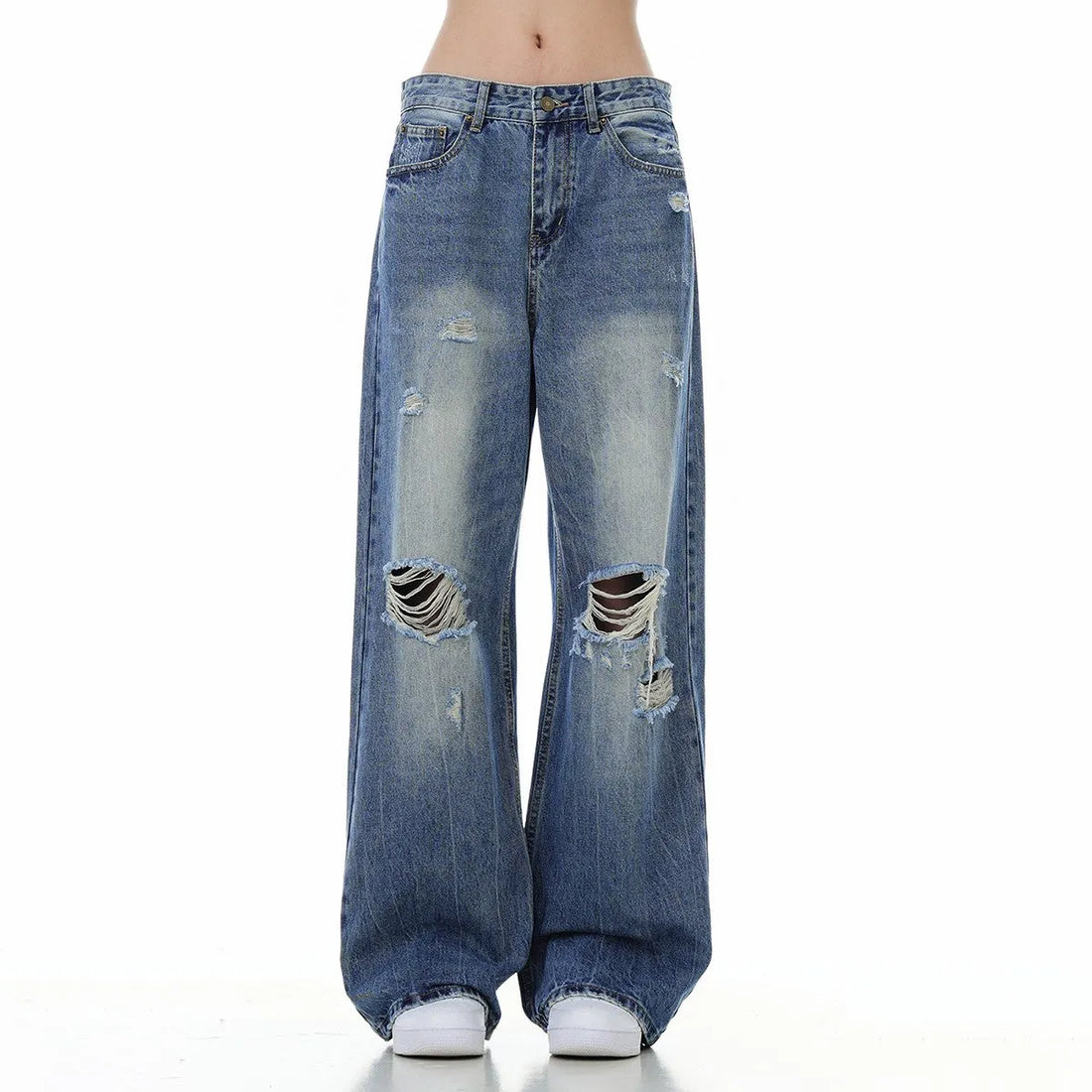 High Street Ripped Slight Baggy Jeans