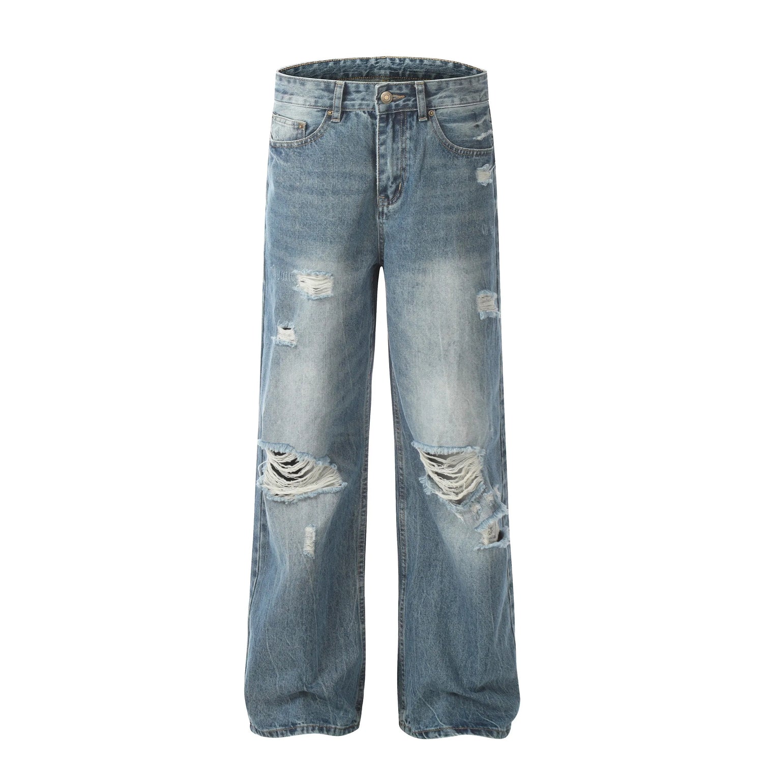 High Street Ripped Slight Baggy Jeans