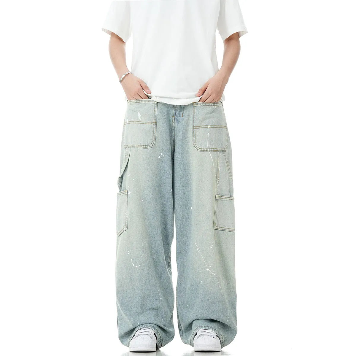 Splashed Ink Baggy Jeans