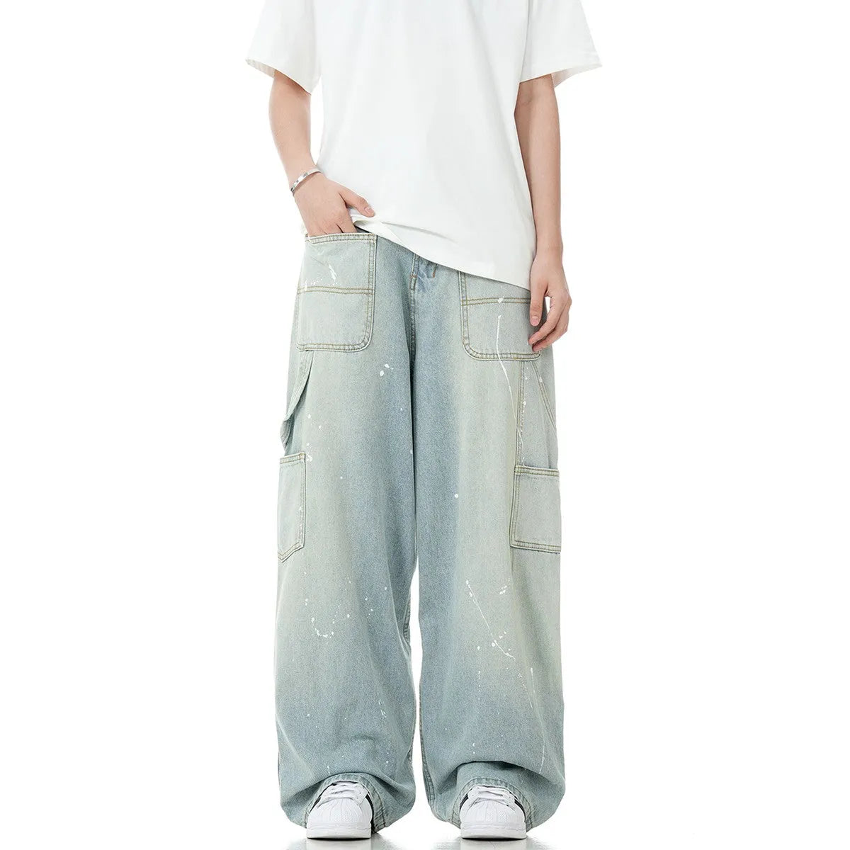 Splashed Ink Baggy Jeans