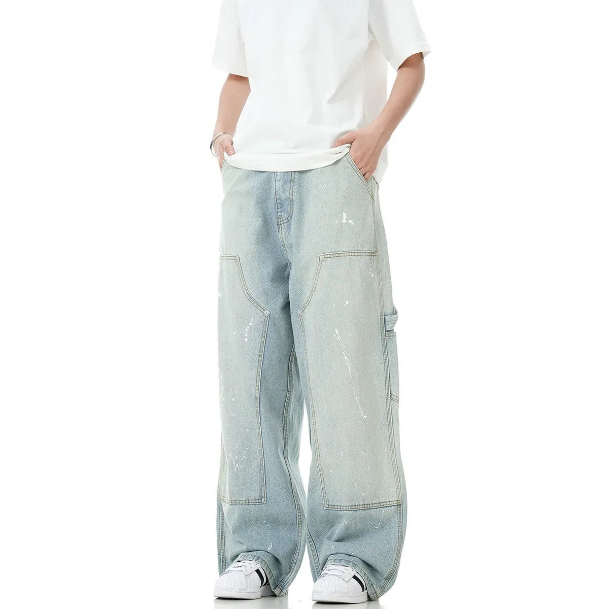 Splashed Ink Baggy Jeans