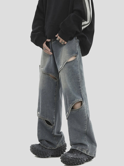 Deconstructed Metal Hole Pants