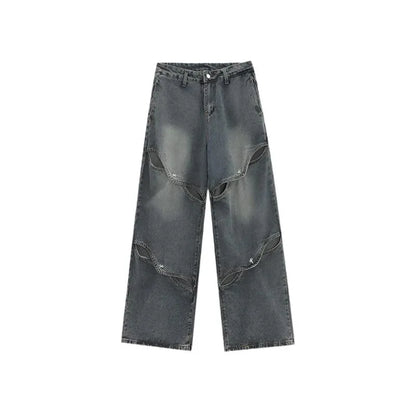 Deconstructed Metal Hole Pants