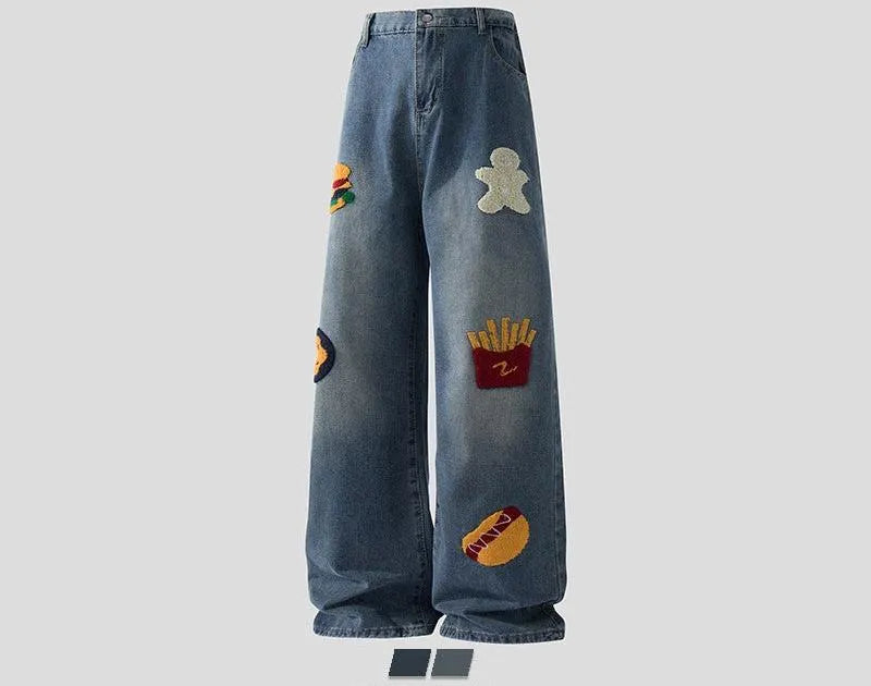 Fastfood Embroidered Jeans