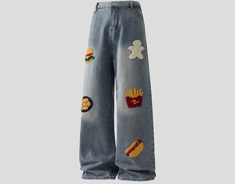 Fastfood Embroidered Jeans