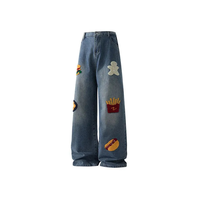 Fastfood Embroidered Jeans