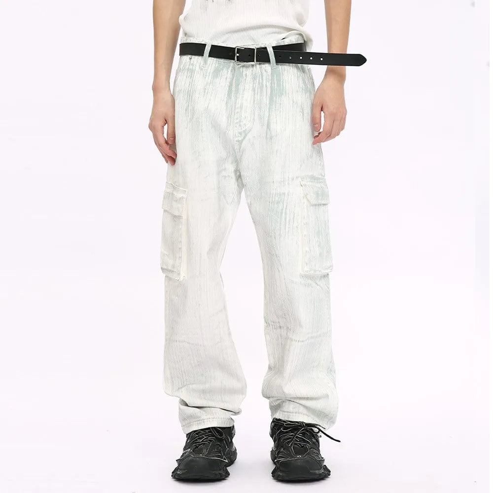 White Wash Straight Pants