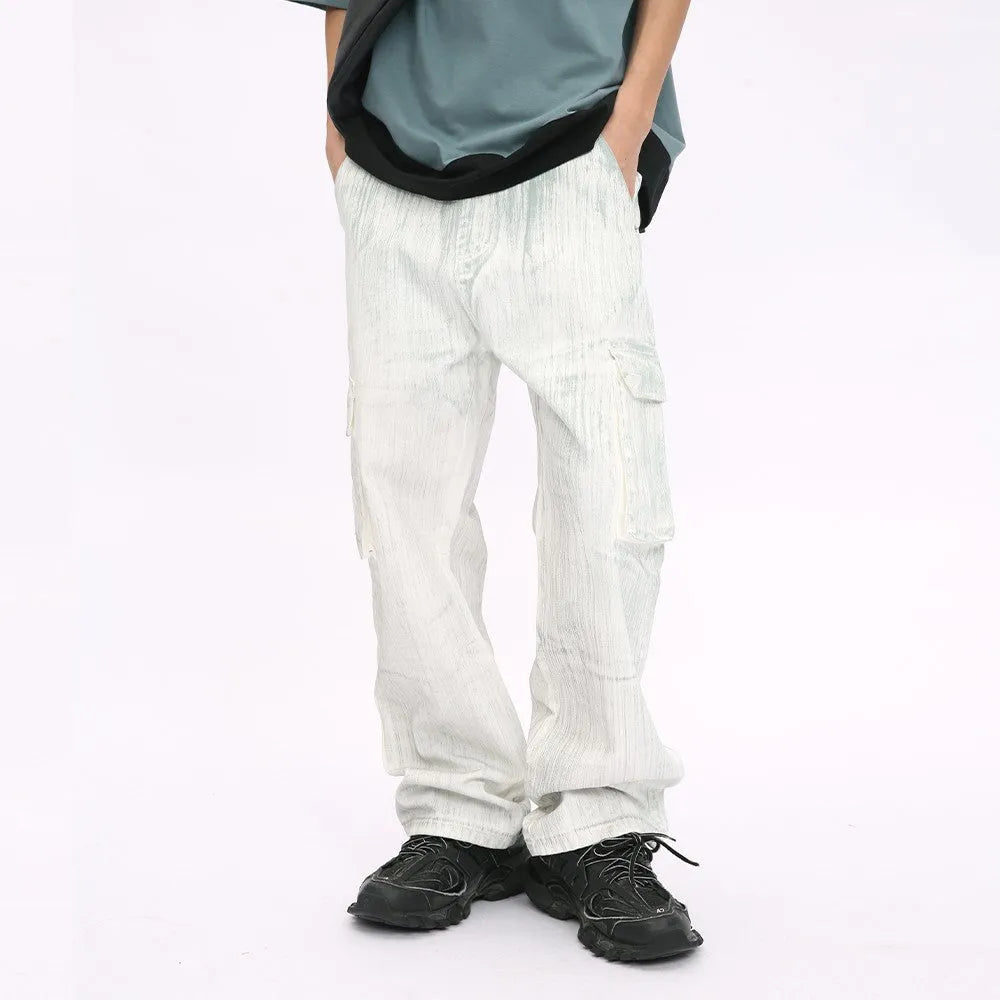 White Wash Straight Pants