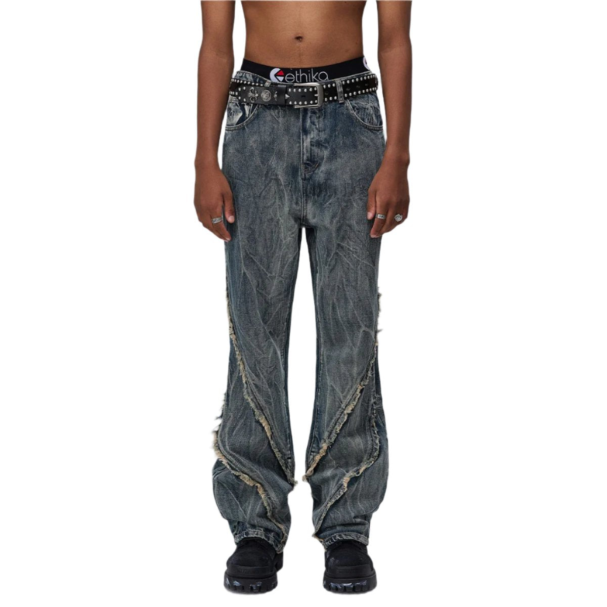 Twist Edge Distressed Pants