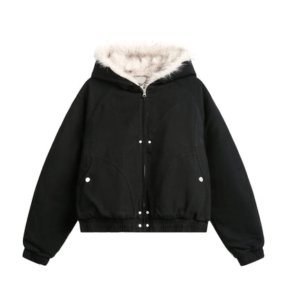 Fur Collar Zip Jacket