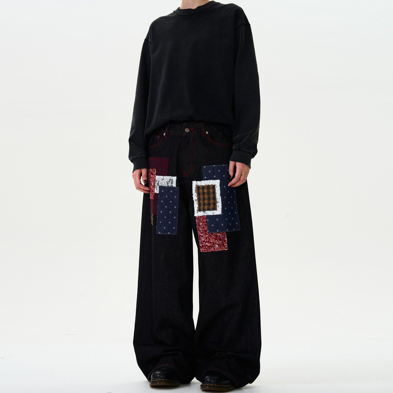 Patchwork Wide Leg Pants