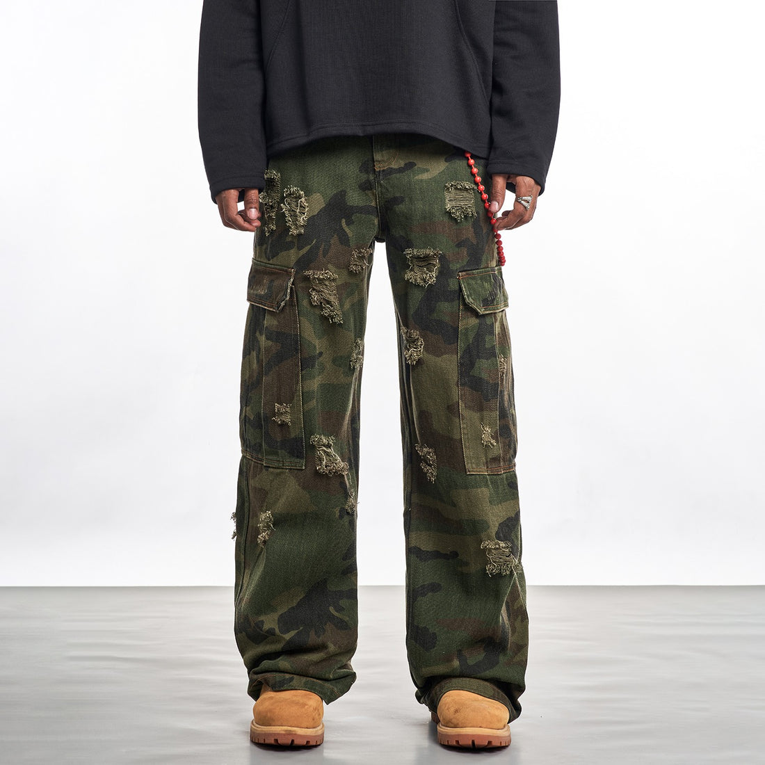 Patched Camouflage Pants