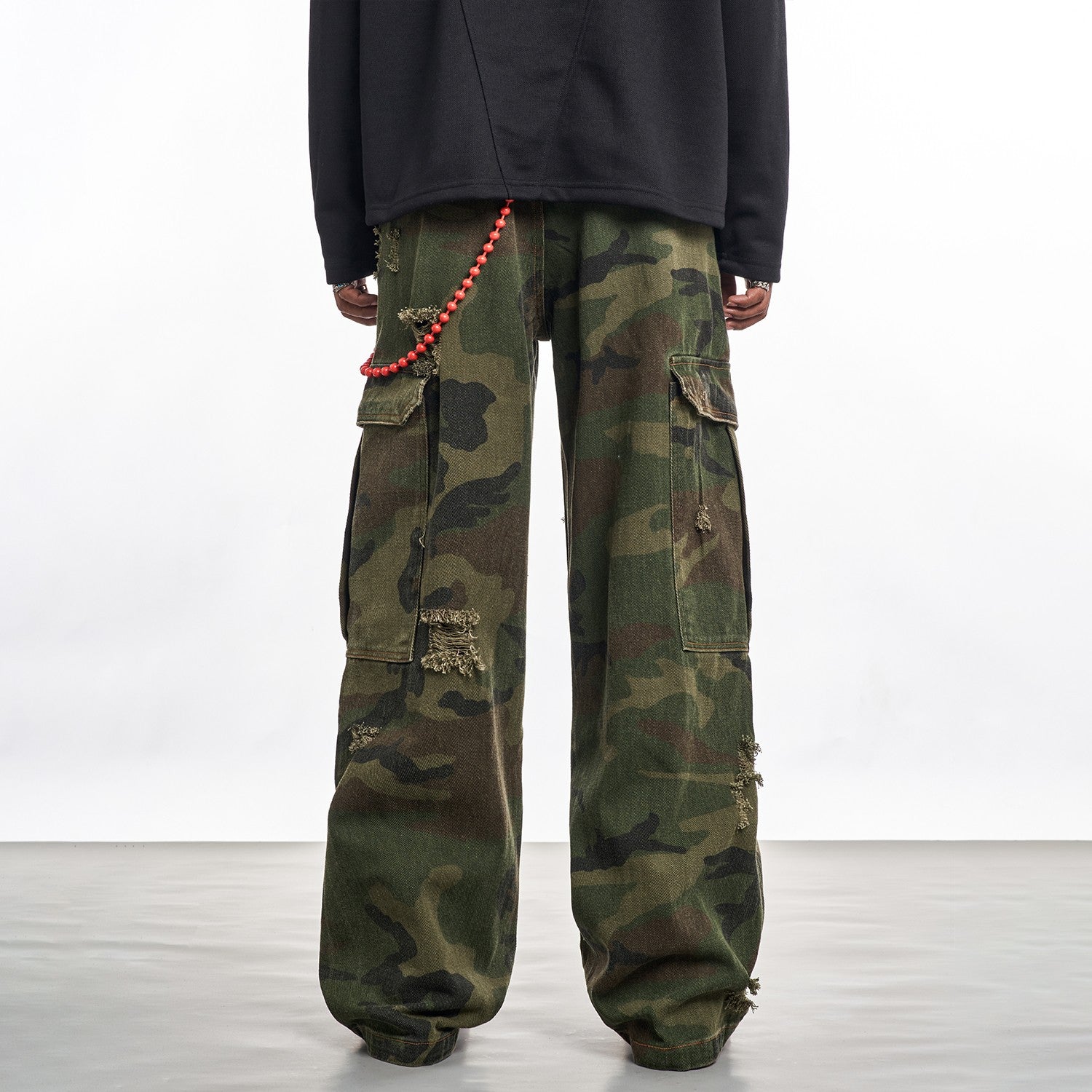 Patched Camouflage Pants