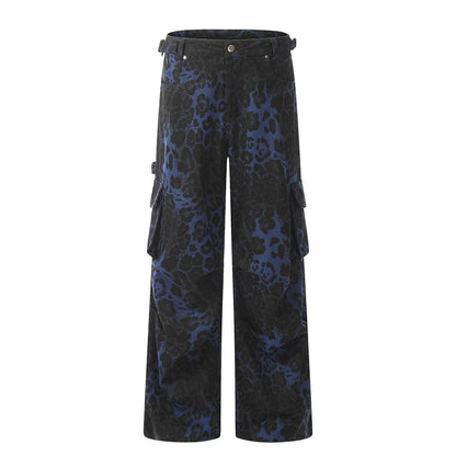 Blue Leopard Loose Pants