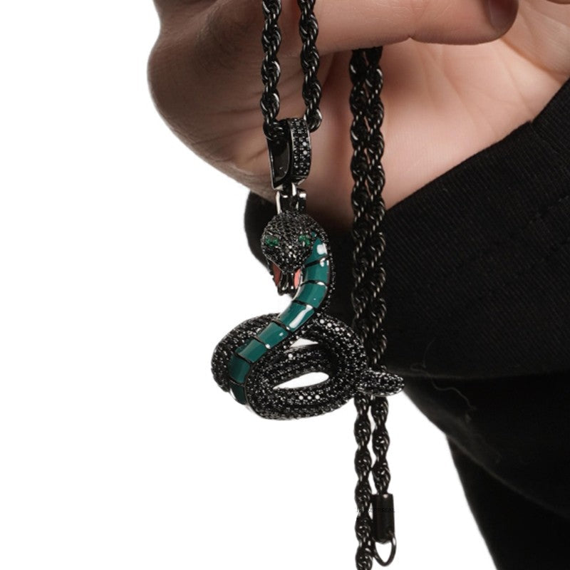 Black and Green Snake Necklace