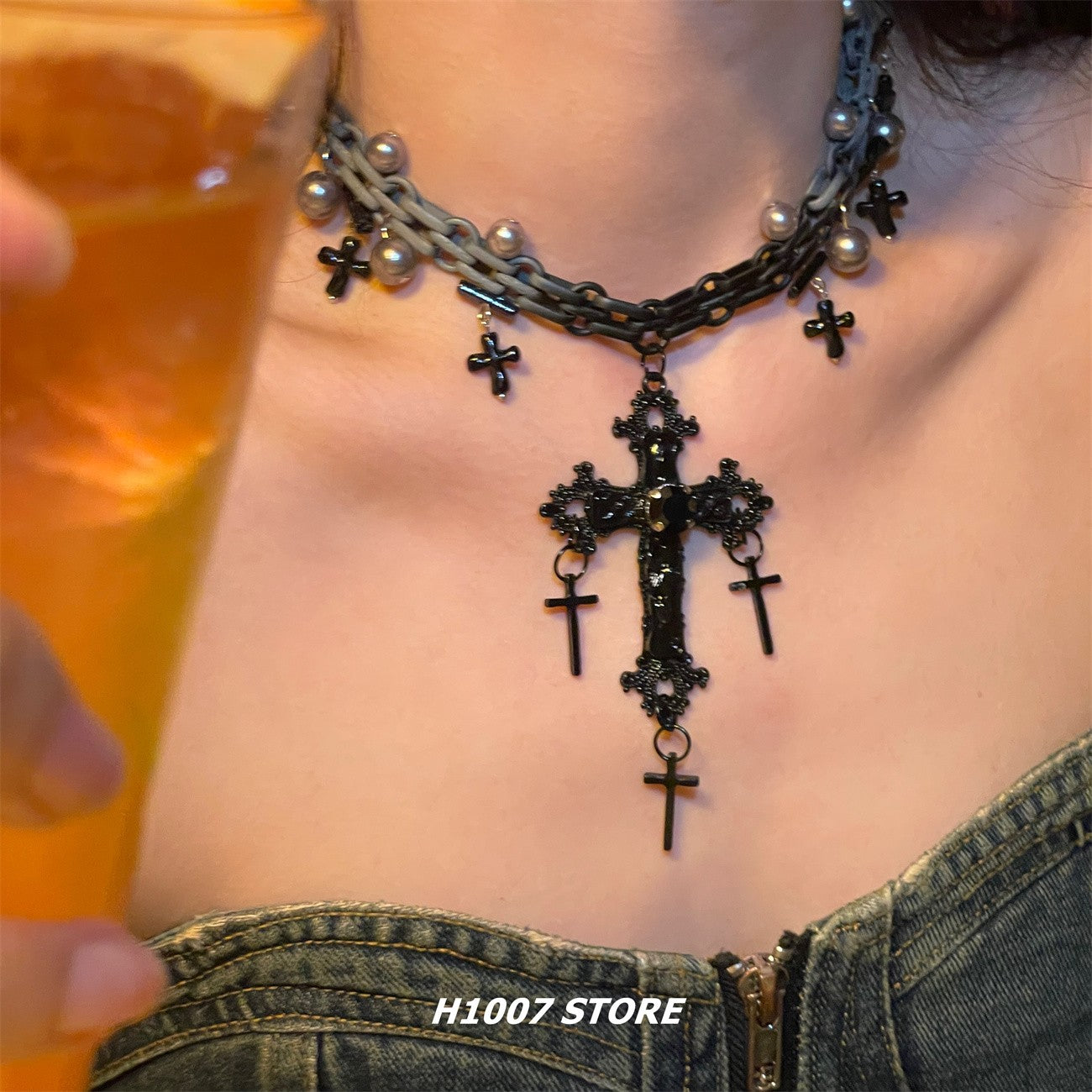 Multi Cross Gothic Necklace