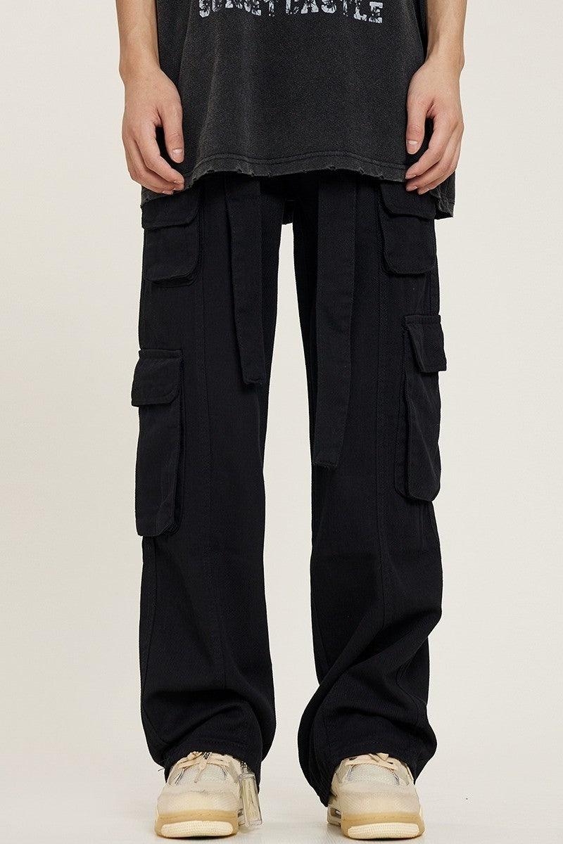 Multi Pocket Straight Trousers - Keystreetwear