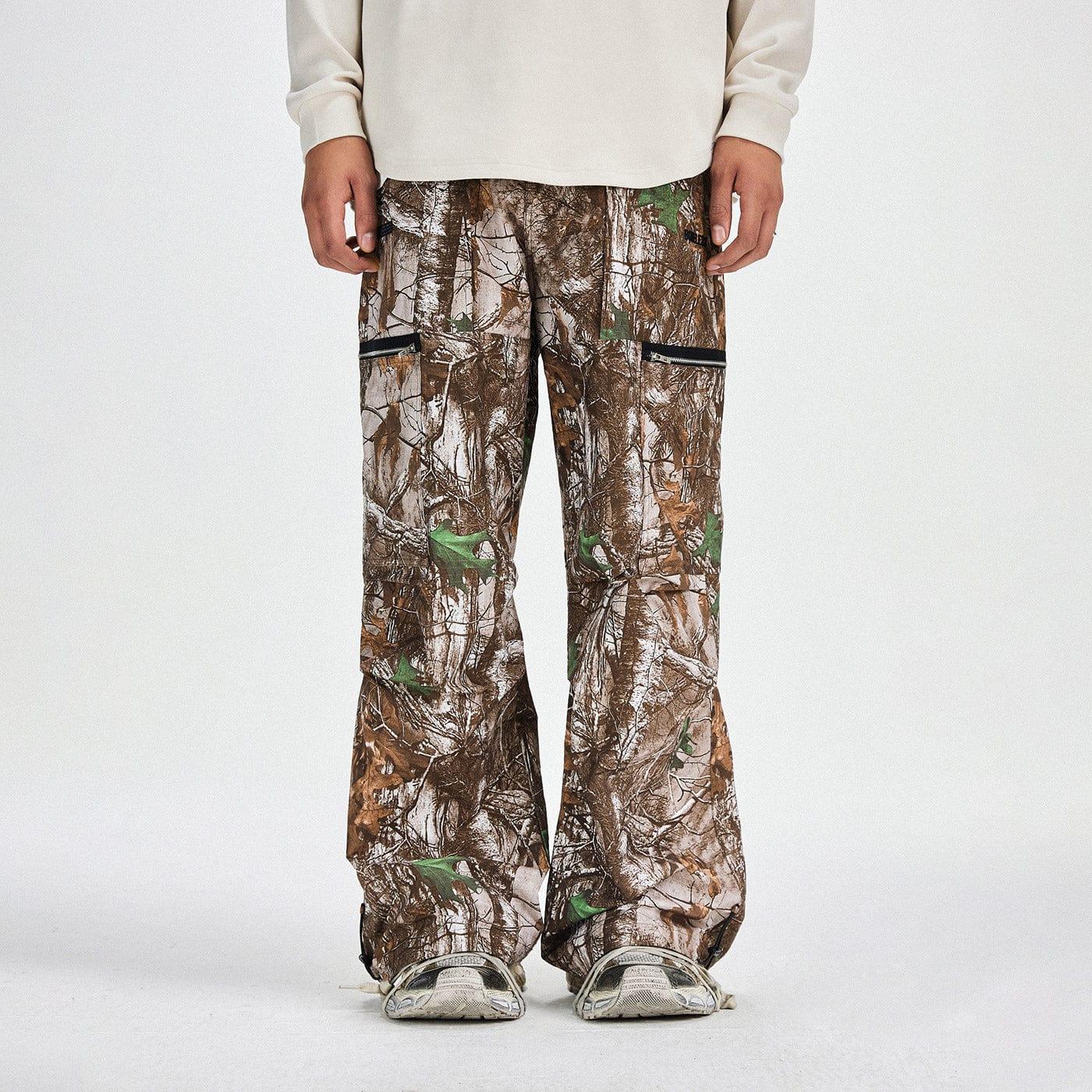 BONELESS Withered Leaves Crinkled Camo Cargo Pants - Keystreetwear