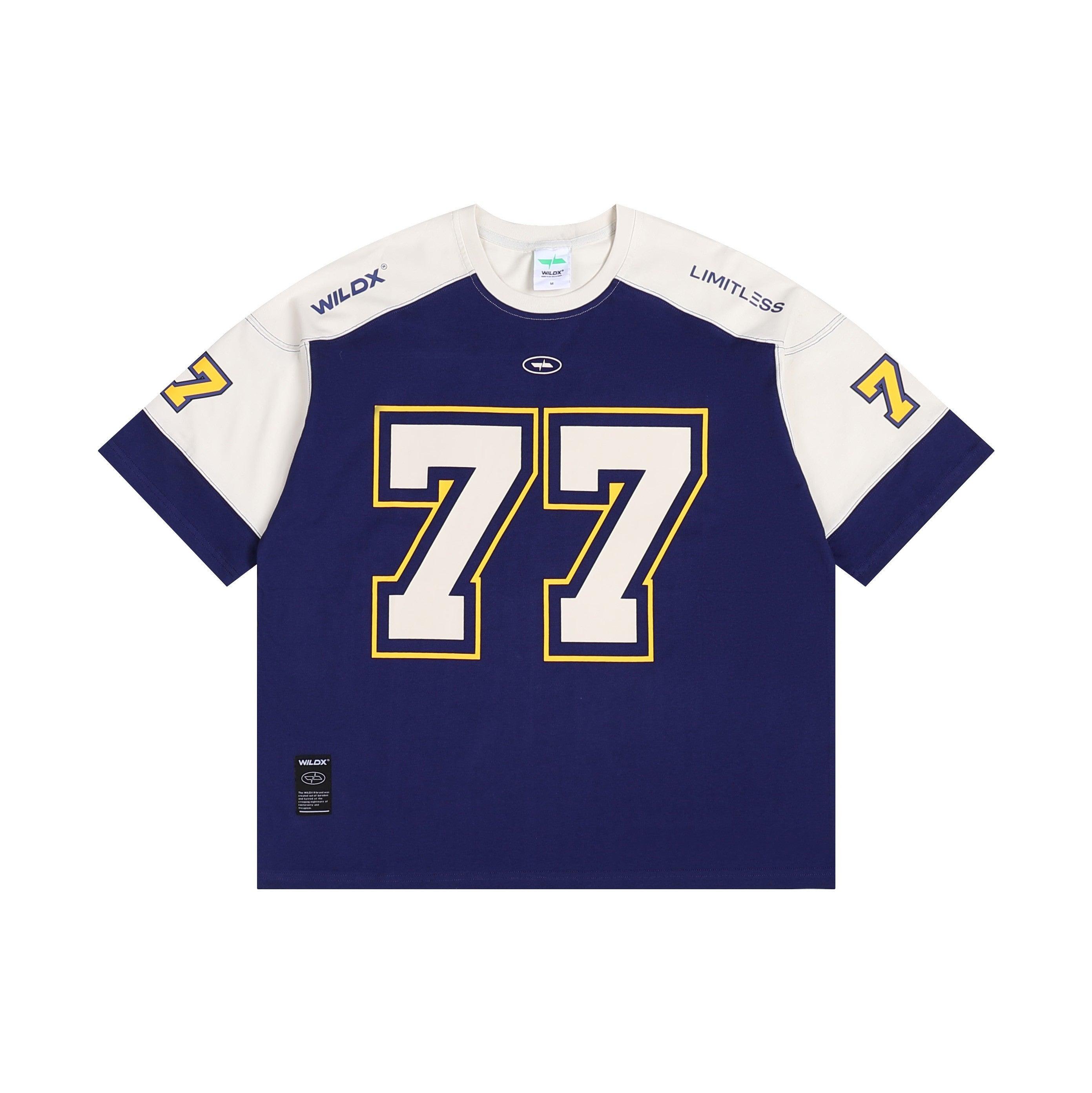 WildX 77 Hockey Jersey Shirt Navy Blue- Keystreetwear