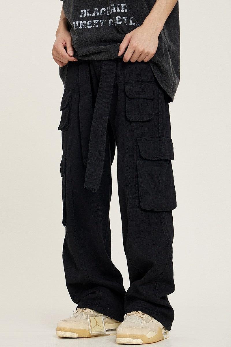 Multi Pocket Straight Trousers - Keystreetwear