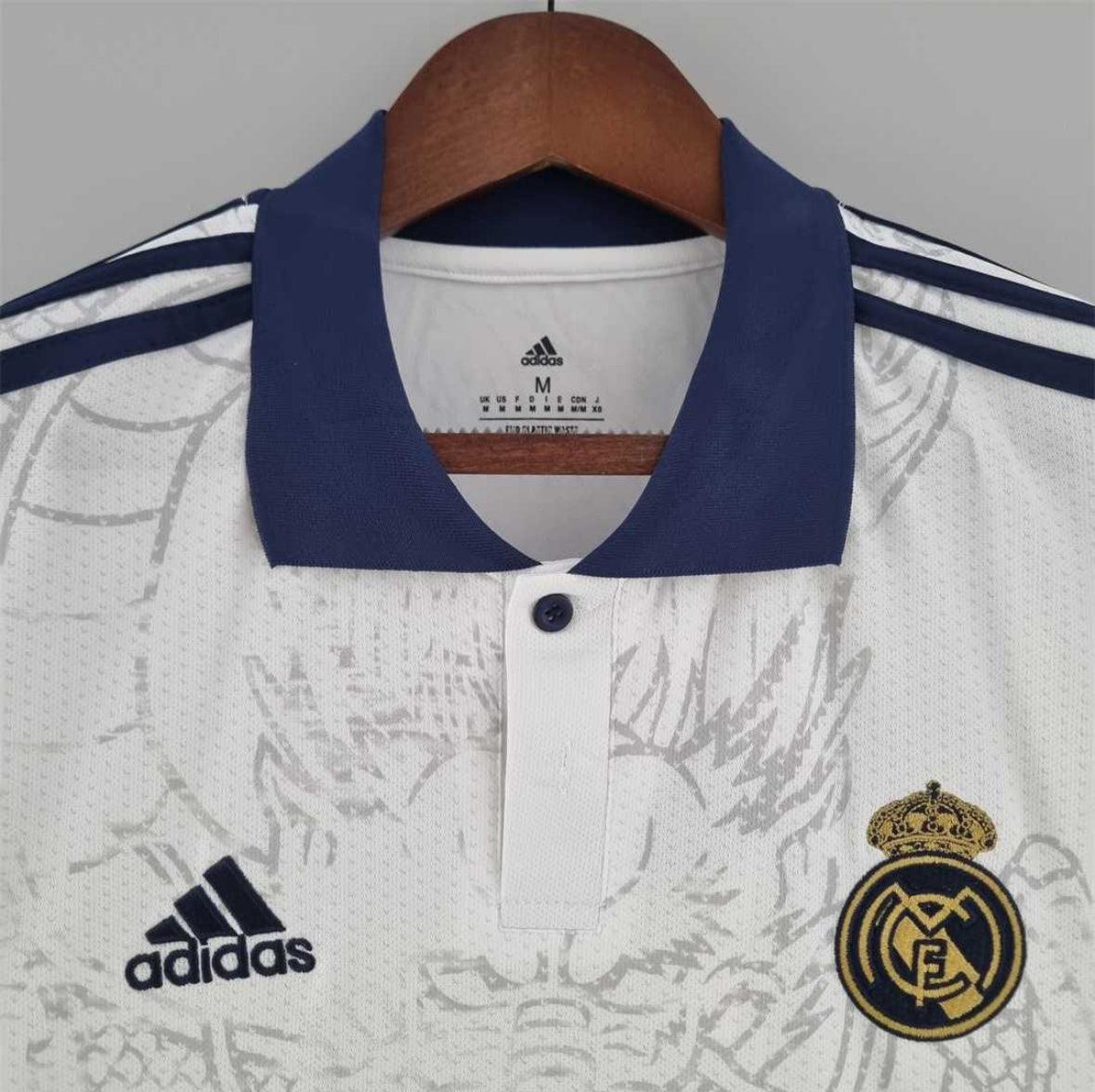 Real Madrid &quot;Dragon Blanco&quot; Jersey Kit Upper Front Details - Keystreetwear