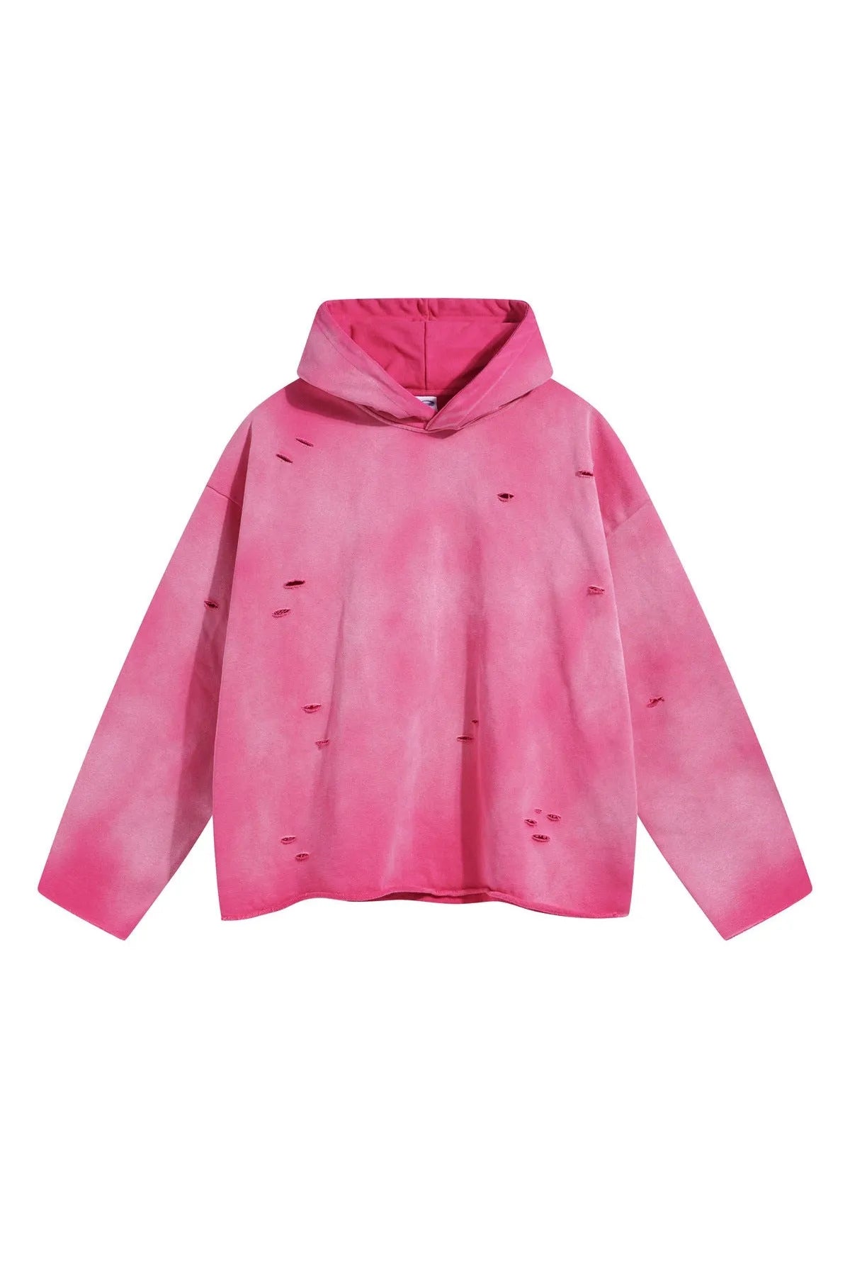 Distressed Washed Hoodie Pink