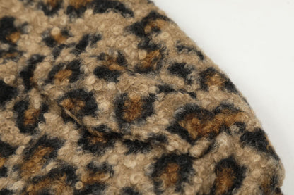 99-1 Short Leopard Print Sherpa Jacket