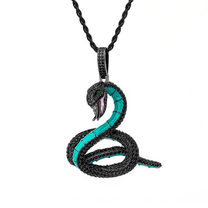 Black and Green Snake Necklace