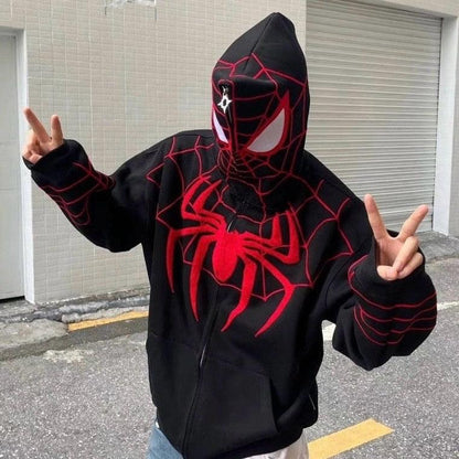 Y2K Spiderman Zip Up - Keystreetwear