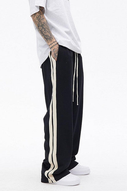 Stitching Track Loose Sweatpants - Keystreetwear