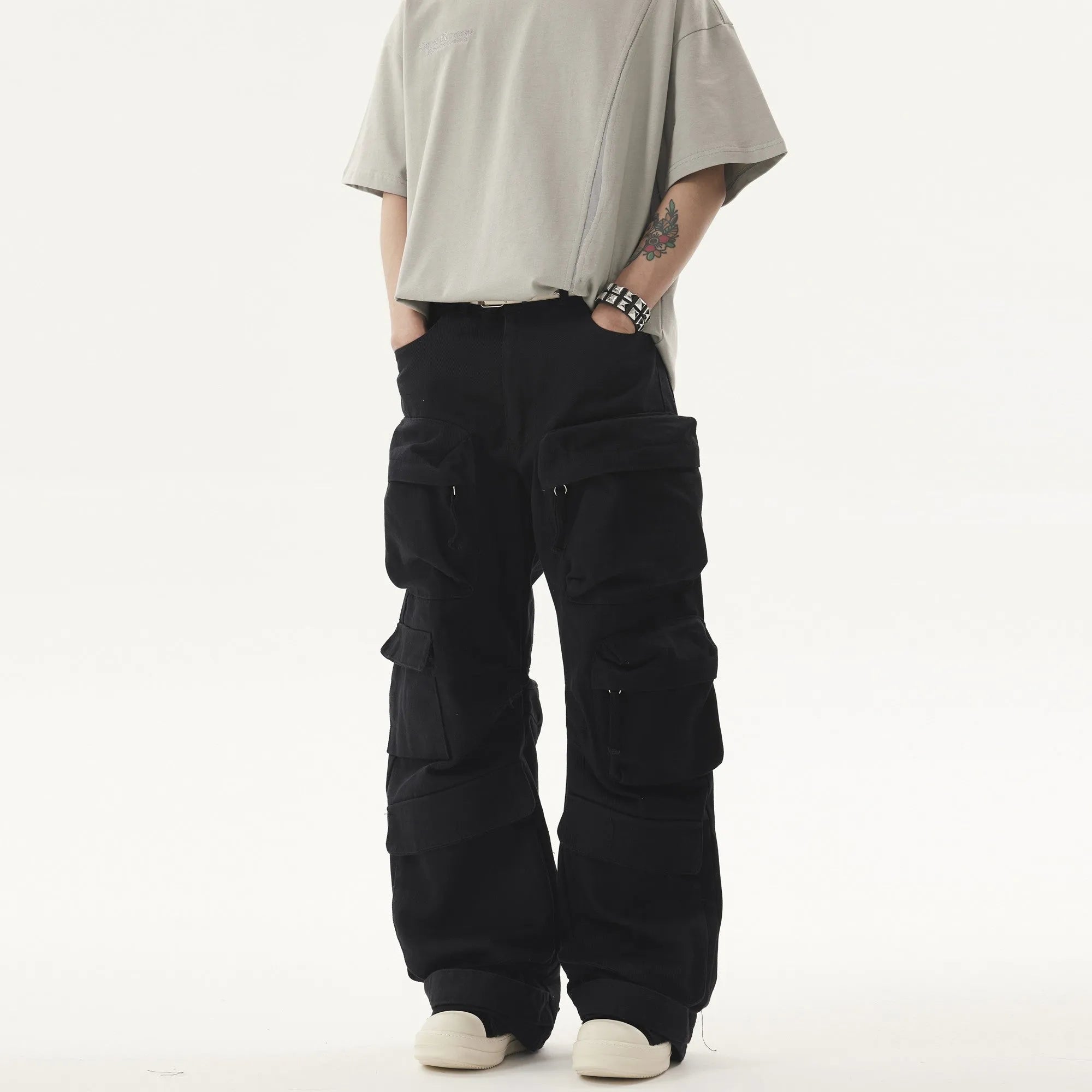 Heavy Distressed Pants Black - Streetwear