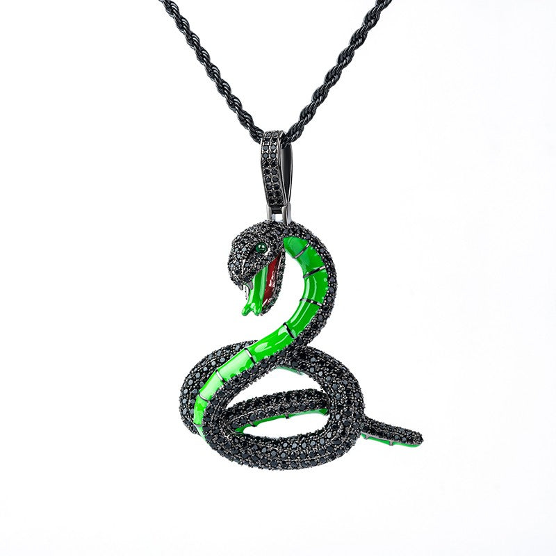 Black and Green Snake Necklace