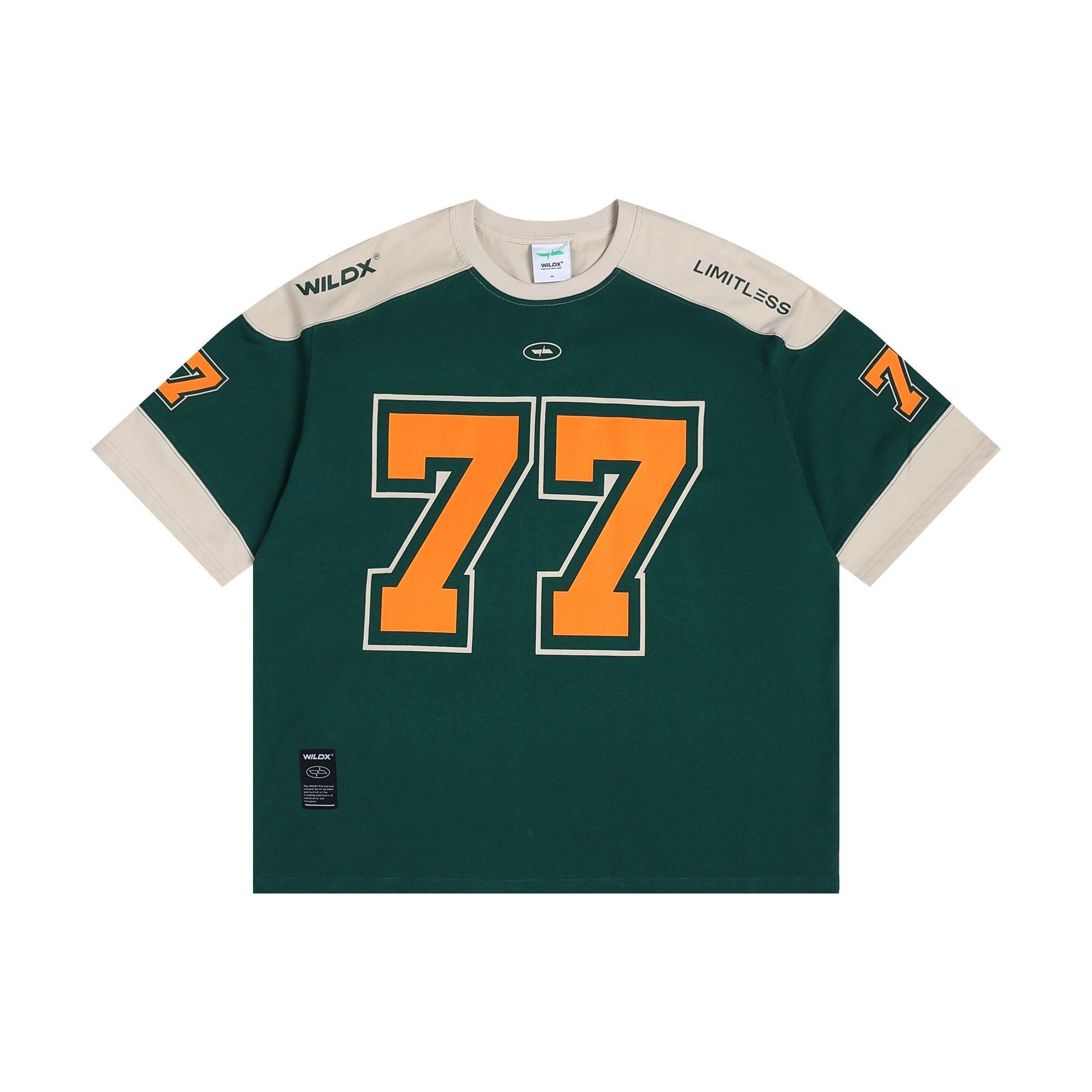 WildX 77 Hockey Jersey Shirt Vintage Green- Keystreetwear