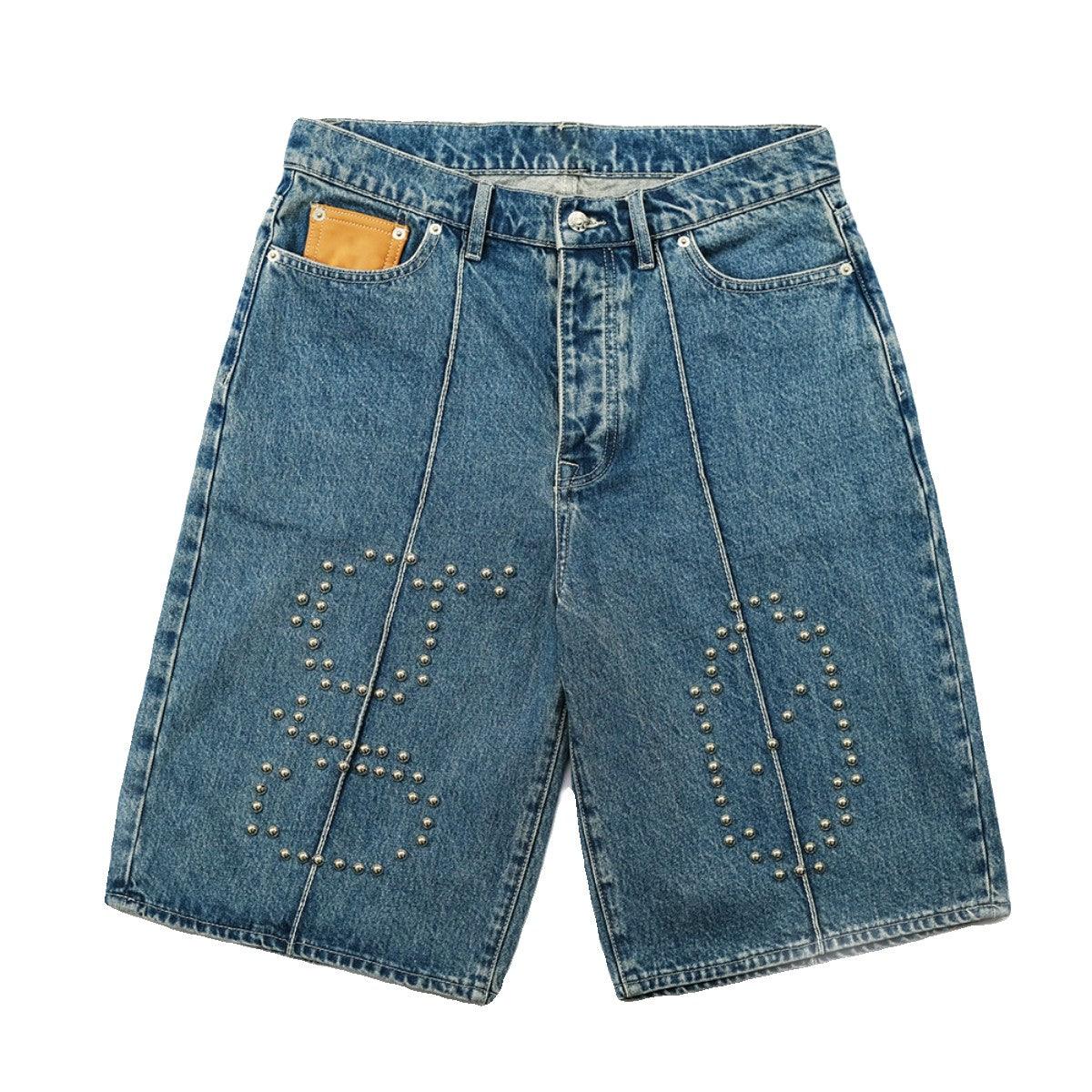 Go Five-Point Denim Jorts Front Details- Keystreetwear