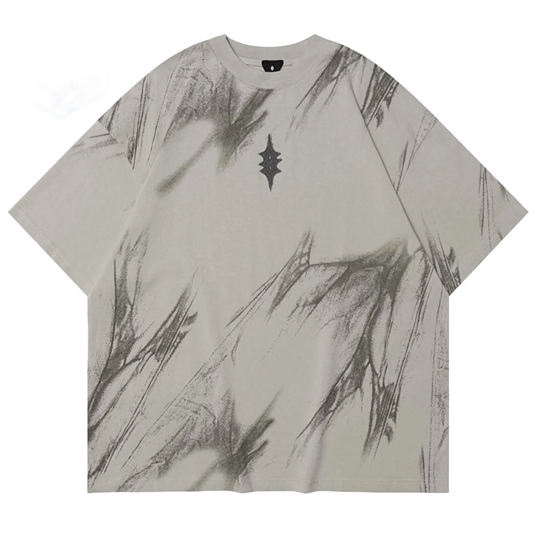 ’Spectral’ Abstract Print Oversized Cotton T-Shirt S T-Shirt