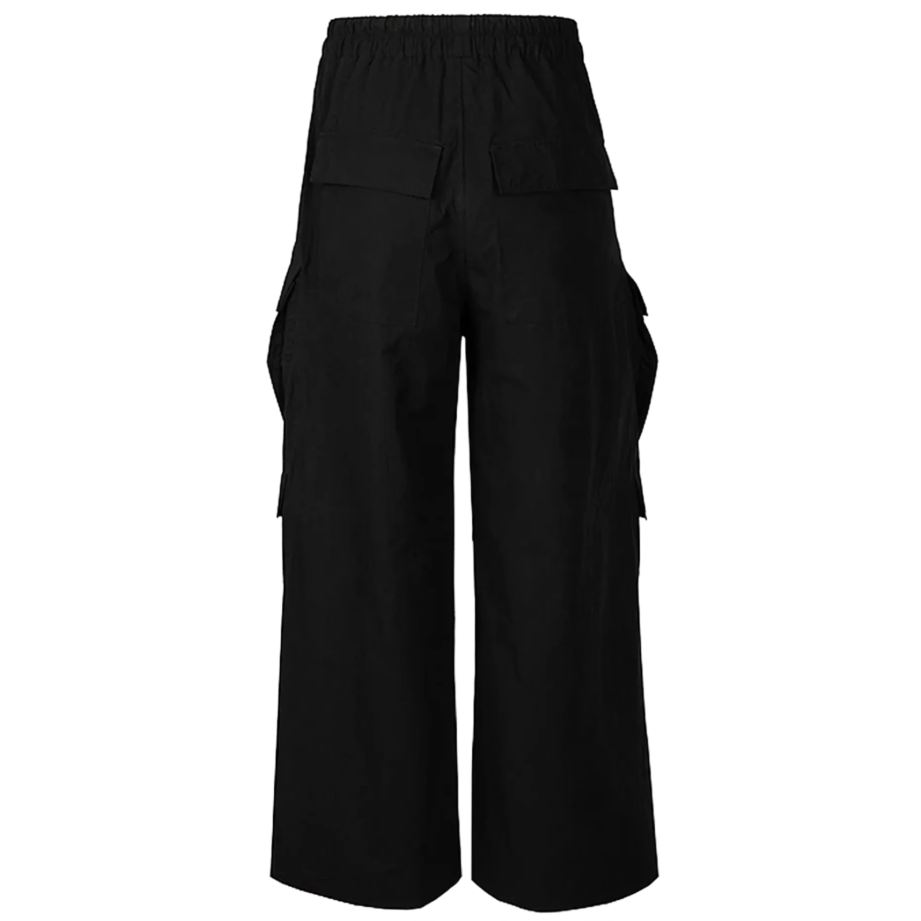 Ultra Wide Black Canvas Cargo Pants