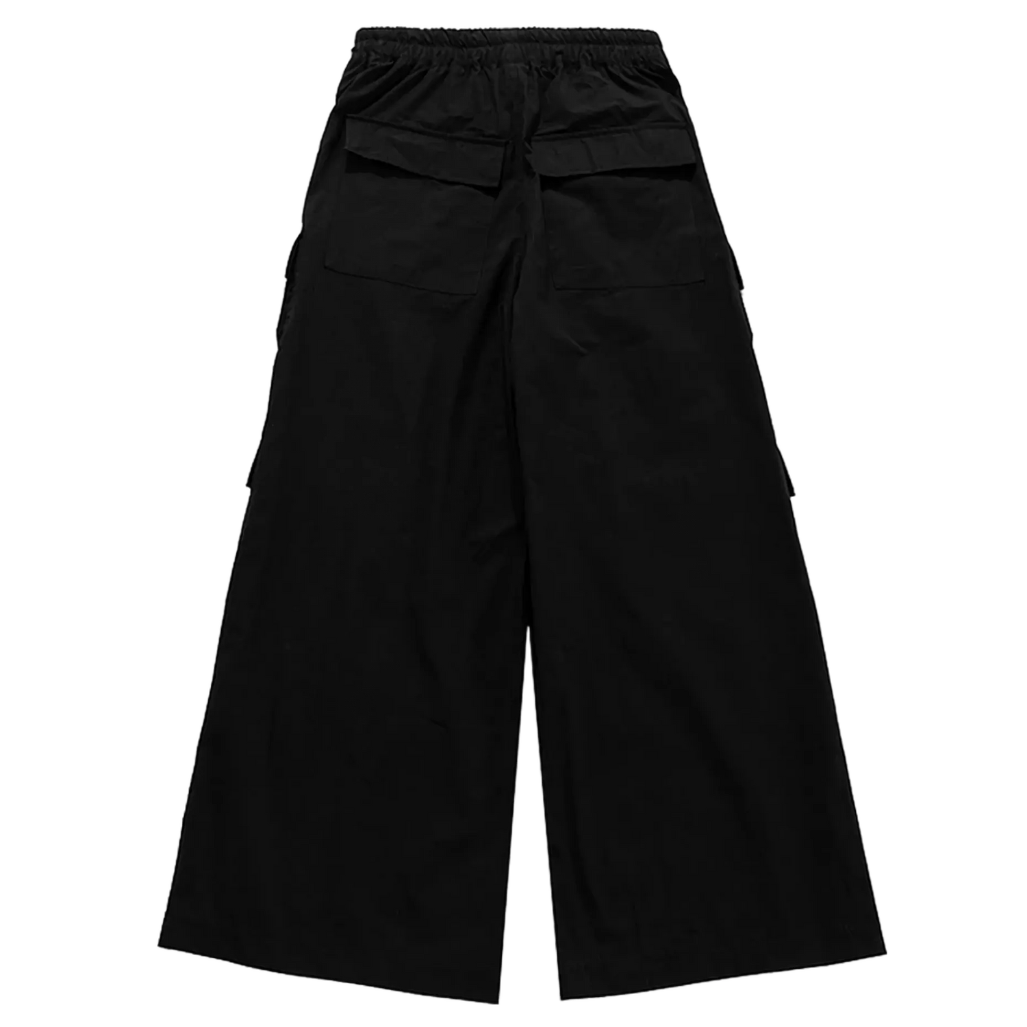 Ultra Wide Black Canvas Cargo Pants