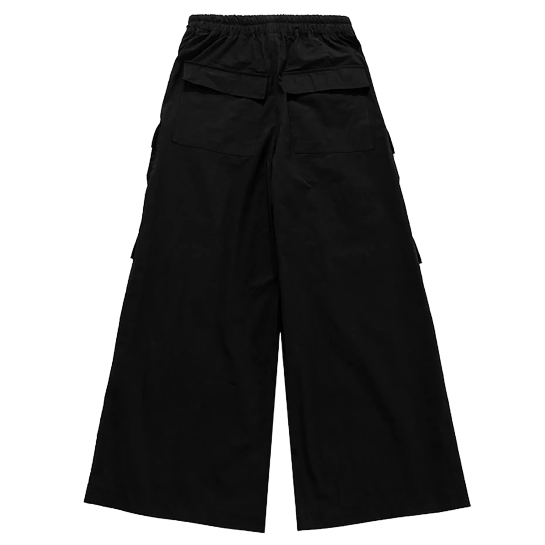 Ultra Wide Black Canvas Cargo Pants