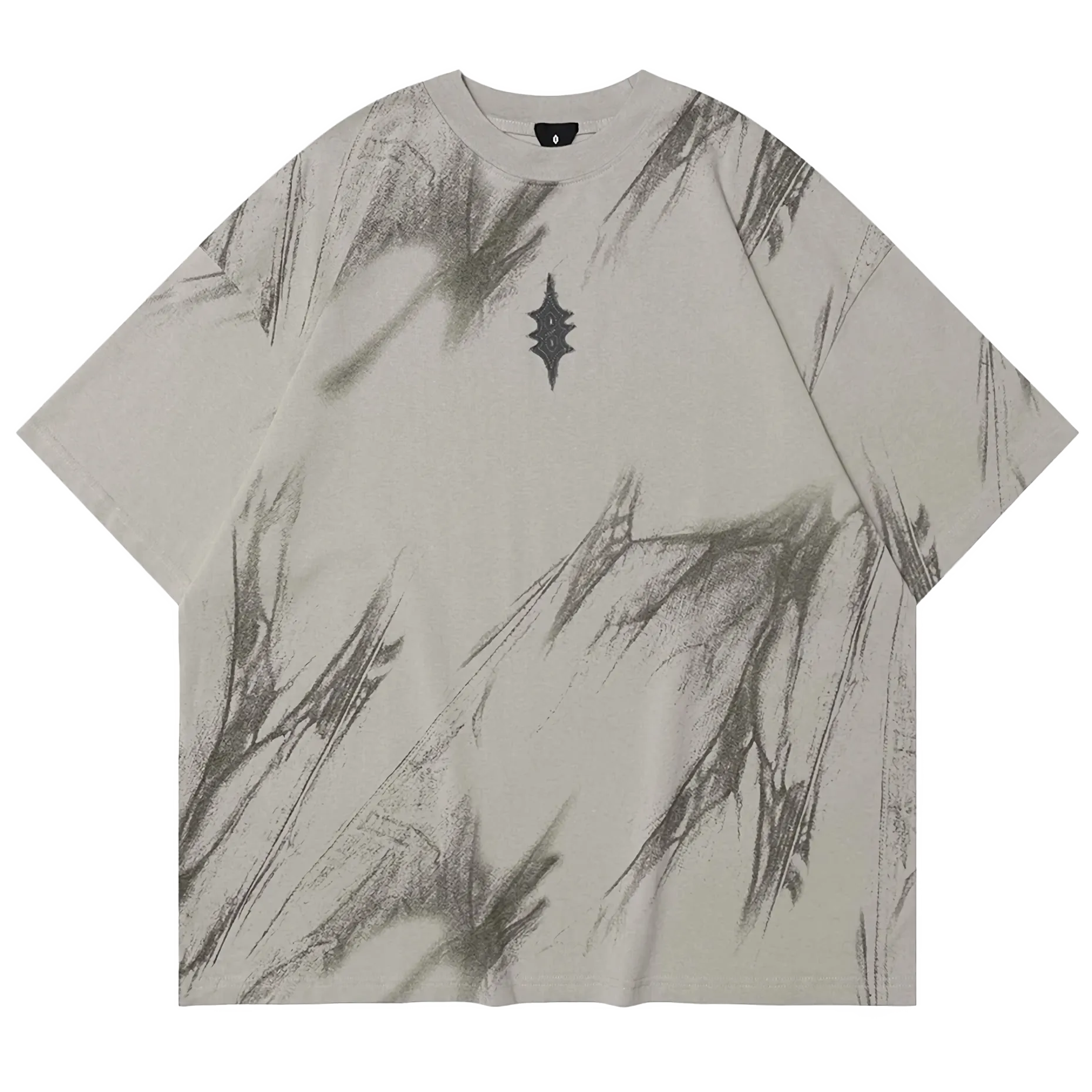 ’Spectral’ Abstract Print Oversized Cotton T-Shirt T-Shirt